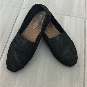 Toms Black Canvas Slip-On Flats